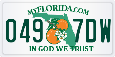 FL license plate 0497DW