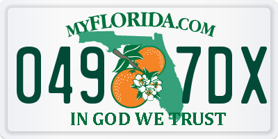 FL license plate 0497DX