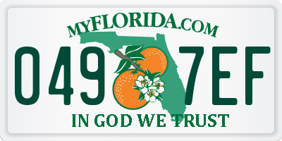 FL license plate 0497EF