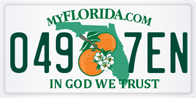 FL license plate 0497EN