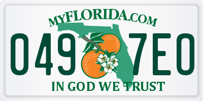 FL license plate 0497EO