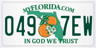FL license plate 0497EW