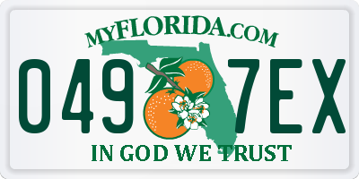 FL license plate 0497EX
