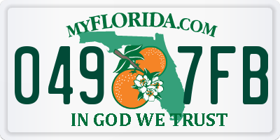 FL license plate 0497FB
