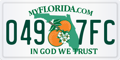 FL license plate 0497FC