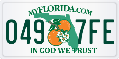 FL license plate 0497FE