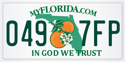 FL license plate 0497FP