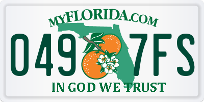 FL license plate 0497FS