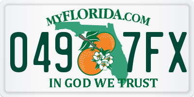 FL license plate 0497FX