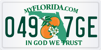 FL license plate 0497GE