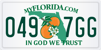 FL license plate 0497GG