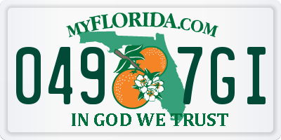 FL license plate 0497GI