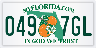 FL license plate 0497GL