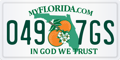 FL license plate 0497GS