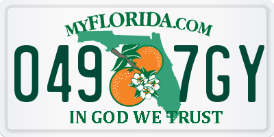 FL license plate 0497GY