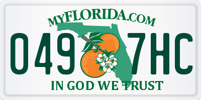 FL license plate 0497HC