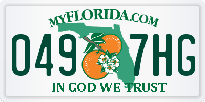 FL license plate 0497HG