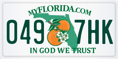 FL license plate 0497HK