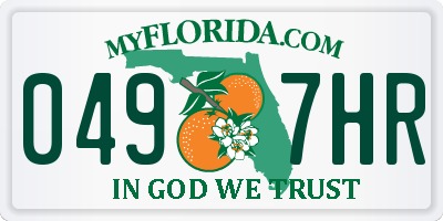 FL license plate 0497HR