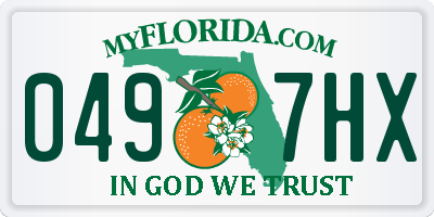 FL license plate 0497HX