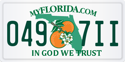 FL license plate 0497II