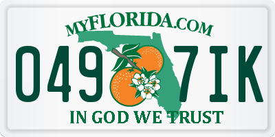 FL license plate 0497IK