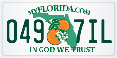 FL license plate 0497IL