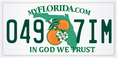 FL license plate 0497IM