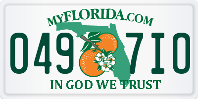 FL license plate 0497IO