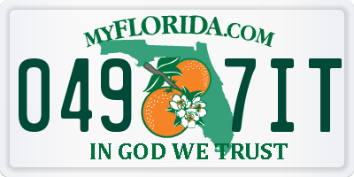 FL license plate 0497IT