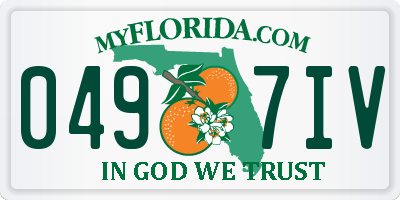 FL license plate 0497IV