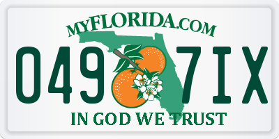 FL license plate 0497IX