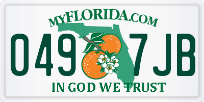 FL license plate 0497JB