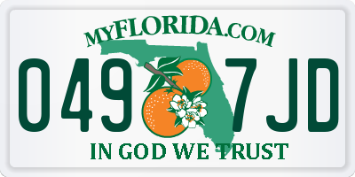 FL license plate 0497JD