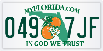 FL license plate 0497JF