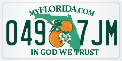 FL license plate 0497JM