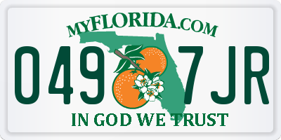 FL license plate 0497JR