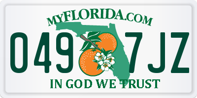 FL license plate 0497JZ