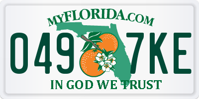 FL license plate 0497KE
