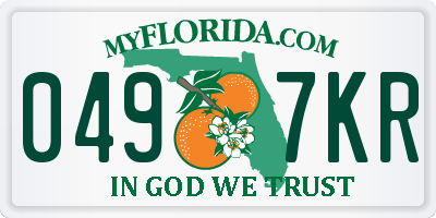 FL license plate 0497KR