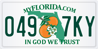 FL license plate 0497KY