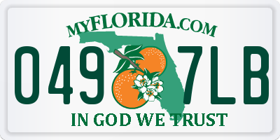 FL license plate 0497LB