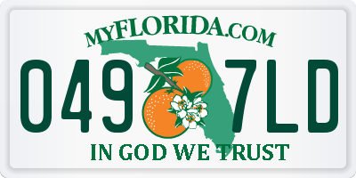 FL license plate 0497LD