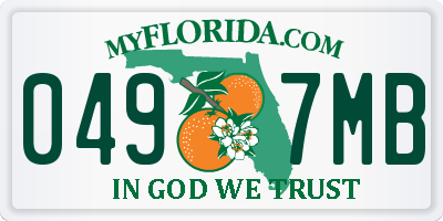 FL license plate 0497MB