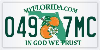 FL license plate 0497MC