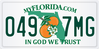 FL license plate 0497MG