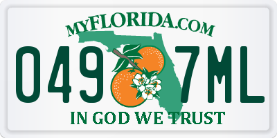 FL license plate 0497ML