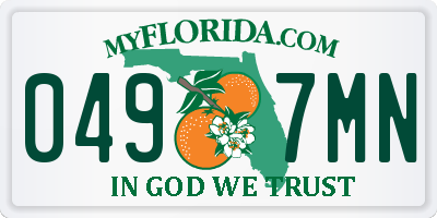 FL license plate 0497MN