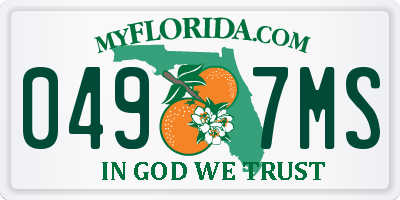 FL license plate 0497MS