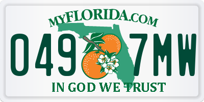 FL license plate 0497MW